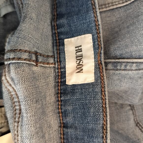 Hudson Blair High Rise Straight Crop Jeans Cuffed Stretch Denim - Picture 10 of 11